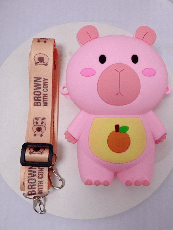 Capybara silikonska torbica za djecu, crossbody — vodootporna, ultra lagana, odjeljak za suho/mokro, bez podstave, za vrtić