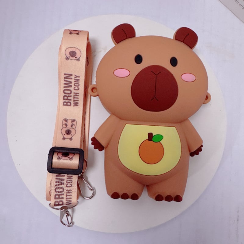 Capybara silikonska torbica za djecu, crossbody — vodootporna, ultra lagana, odjeljak za suho/mokro, bez podstave, za vrtić