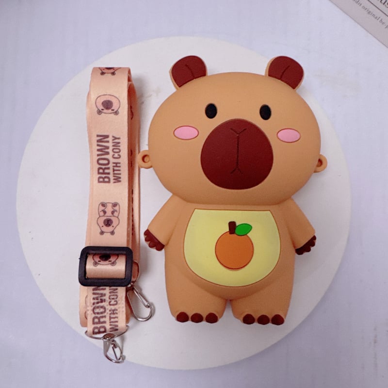 Capybara silikonska torbica za djecu, crossbody — vodootporna, ultra lagana, odjeljak za suho/mokro, bez podstave, za vrtić