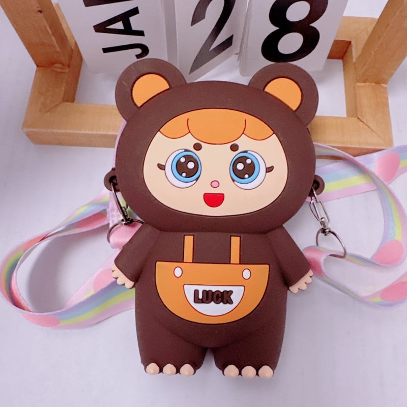 Capybara silikonska torbica za djecu, crossbody — vodootporna, ultra lagana, odjeljak za suho/mokro, bez podstave, za vrtić