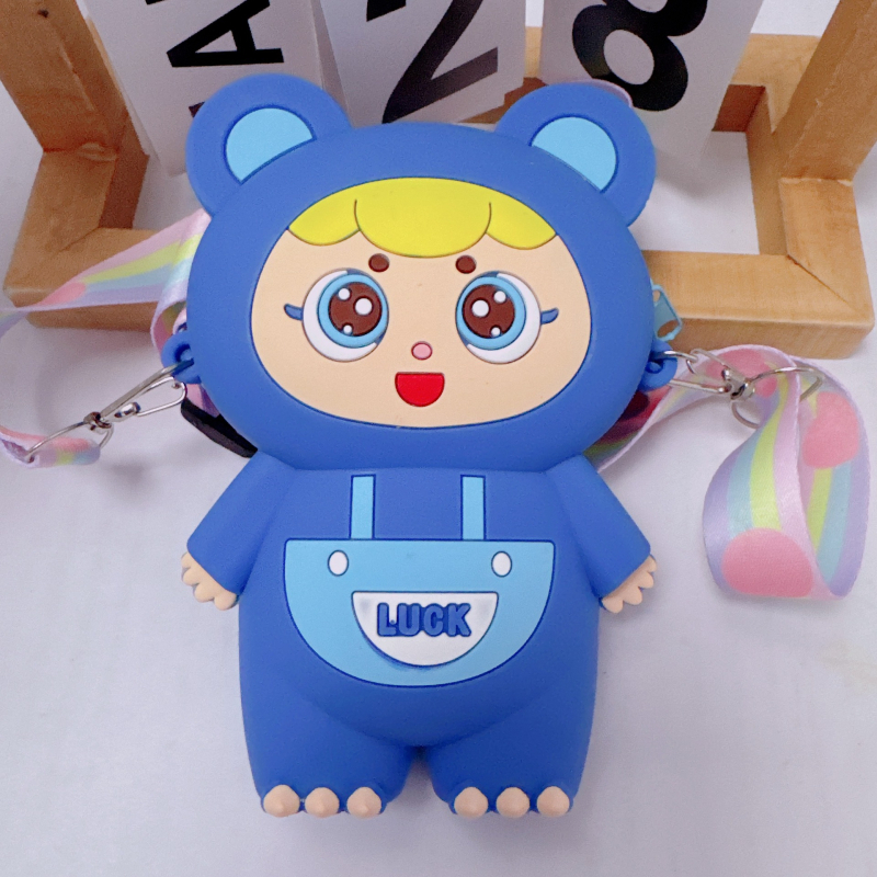 Capybara silikonska torbica za djecu, crossbody — vodootporna, ultra lagana, odjeljak za suho/mokro, bez podstave, za vrtić