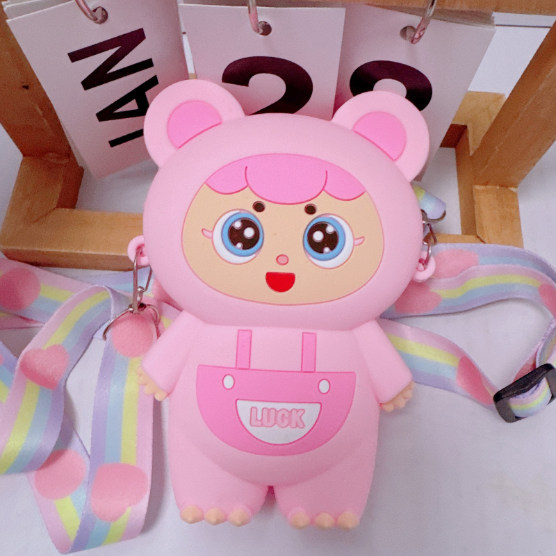 Capybara silikonska torbica za djecu, crossbody — vodootporna, ultra lagana, odjeljak za suho/mokro, bez podstave, za vrtić