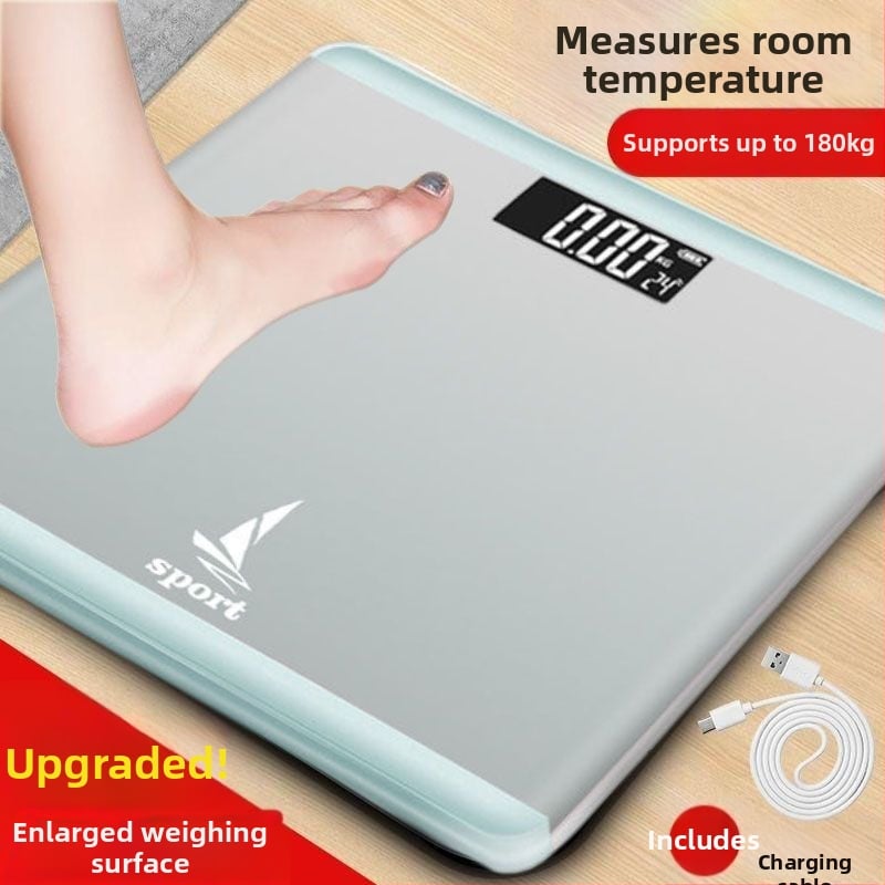 Kućna vaga za tjelesnu težinu s digitalnim zaslonom i inteligentnim punjenjem, za studente