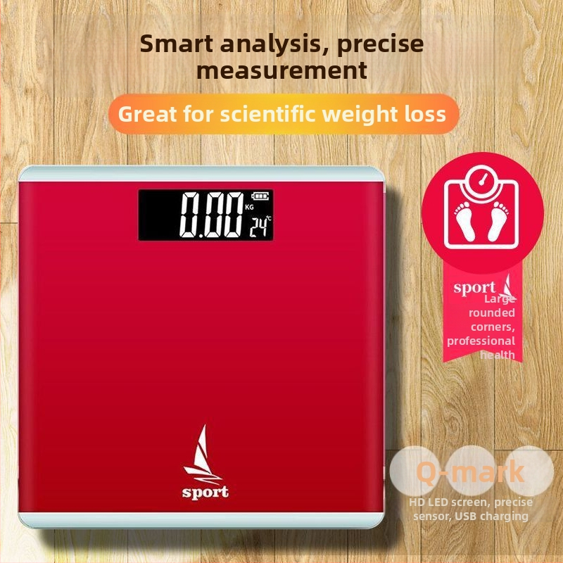 Kućna vaga za tjelesnu težinu s digitalnim zaslonom i inteligentnim punjenjem, za studente