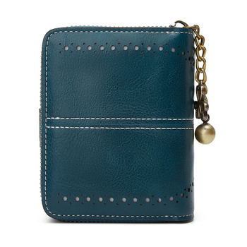 Монетник за жени — PU кожа, цип за монети, отделение за карта, анти-крадба