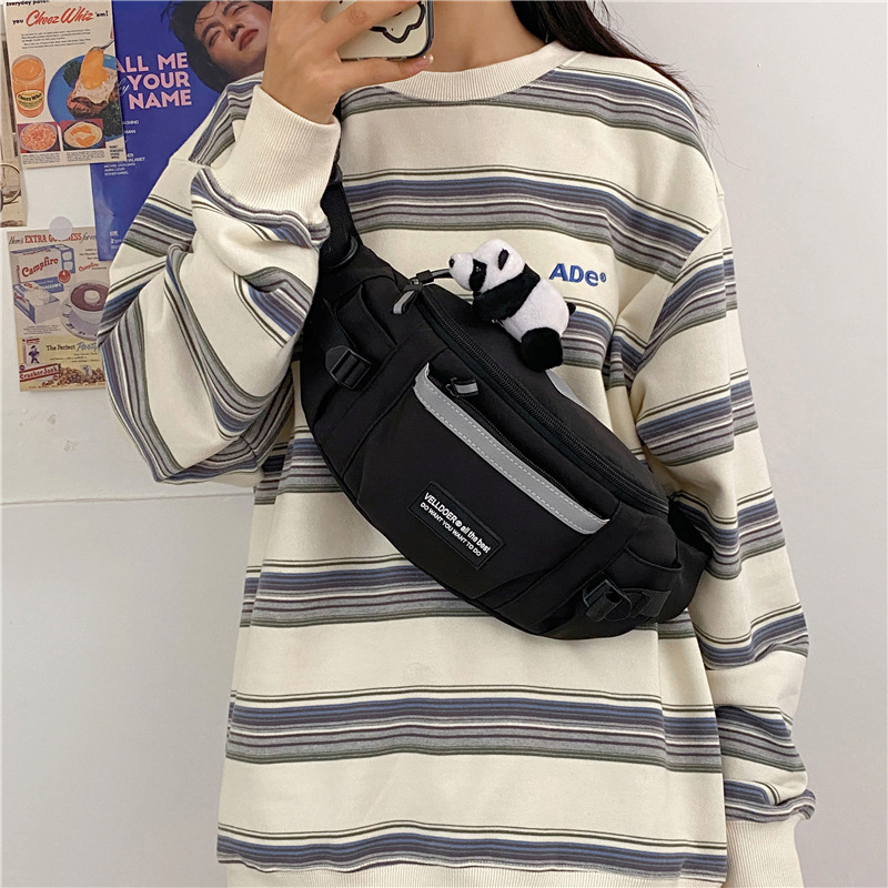 Мъжка гръдна чанта – найлон, дишаща, солиден модел, подплата полиестер, подходяща за свободно време