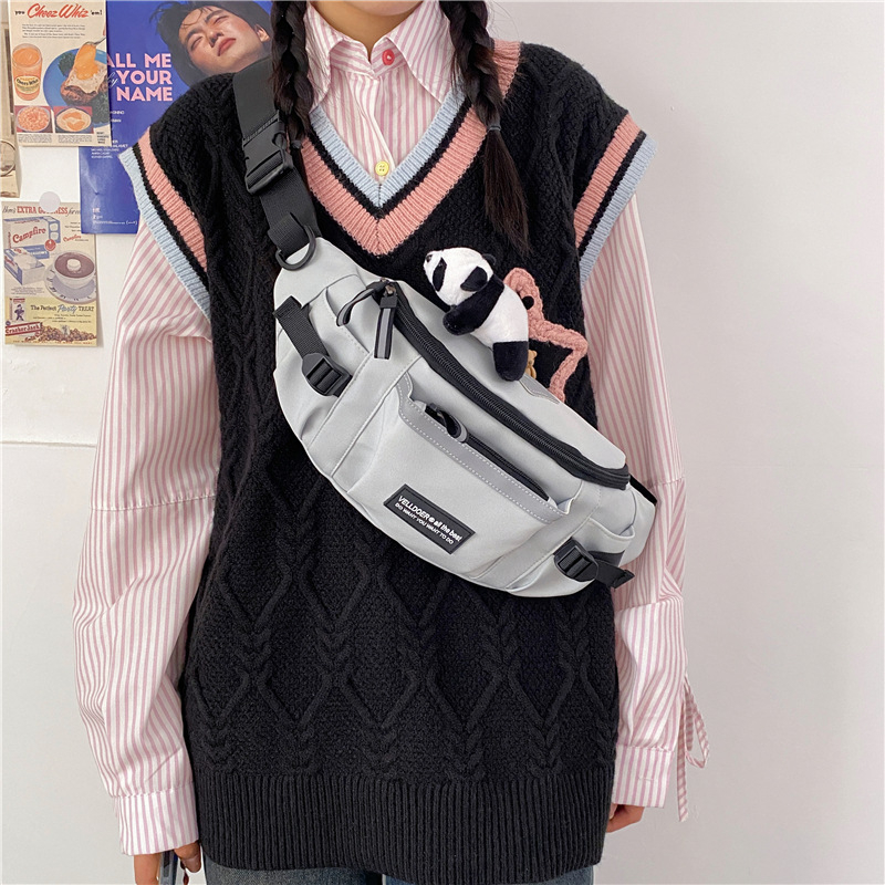 Мъжка гръдна чанта – найлон, дишаща, солиден модел, подплата полиестер, подходяща за свободно време