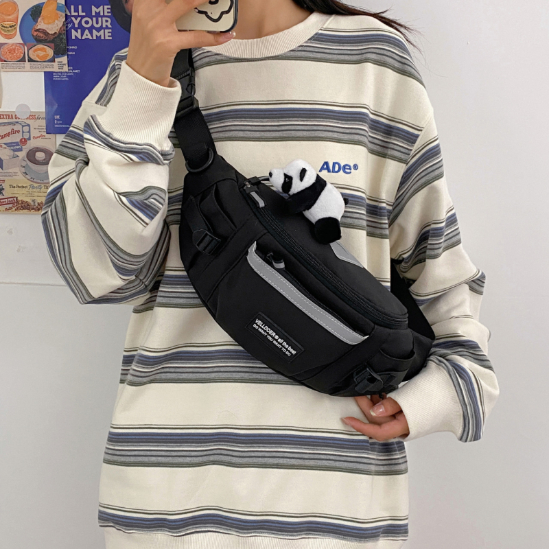 Мъжка гръдна чанта – найлон, дишаща, солиден модел, подплата полиестер, подходяща за свободно време