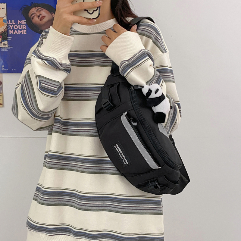 Мъжка гръдна чанта – найлон, дишаща, солиден модел, подплата полиестер, подходяща за свободно време