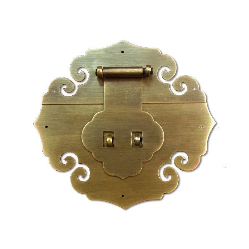 Cuier din alamă Xiangyun pentru cutii din lemn, stil retro, finisaj lustruit și îmbătrânit