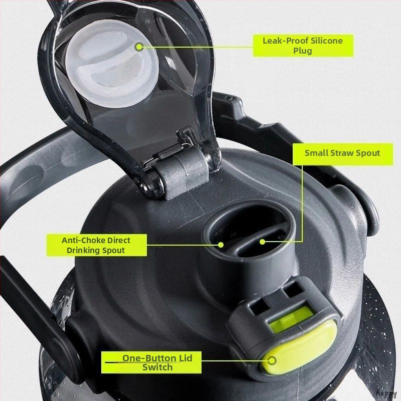 Sippy pohár, športový štýl so slamkou, jedným tlačidlom výklopný uzáver, PC plast, výška 7,5 cm