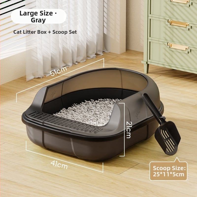 Котешка тоалетна - ПП материал, полузатворен дизайн, закръглена форма, марка Pug