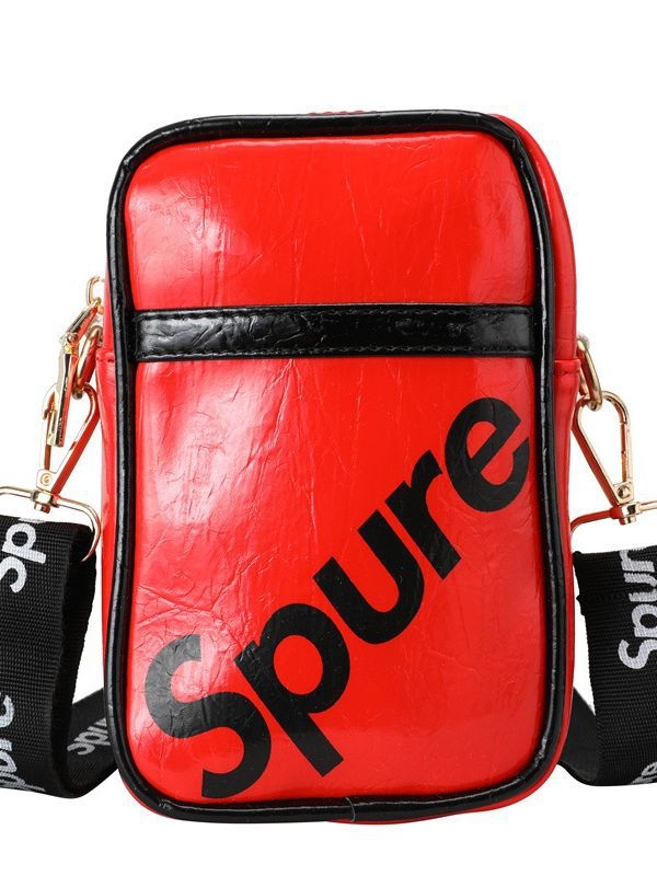 Dječja mini crossbody torbica s sjajnim završetkom, ultra lagana PU konstrukcija, uzorak s slovima, za svakodnevnu upotrebu
