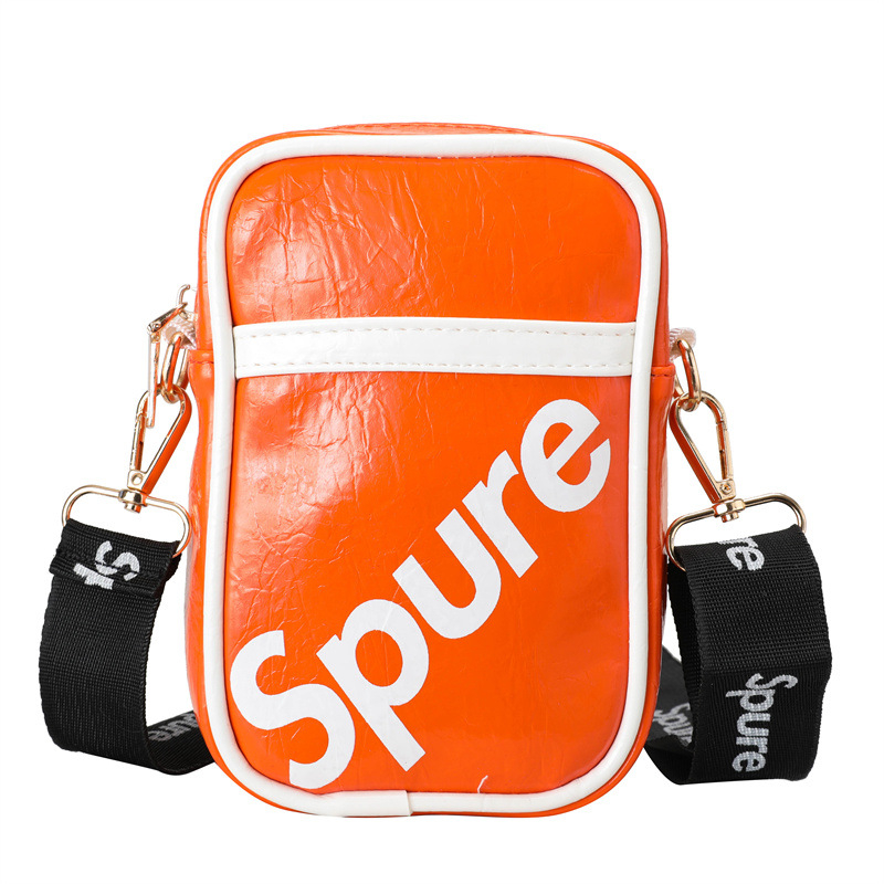 Dječja mini crossbody torbica s sjajnim završetkom, ultra lagana PU konstrukcija, uzorak s slovima, za svakodnevnu upotrebu