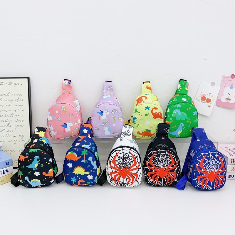 Gyerekeknek készült mellkas-táska anime mintával, nylon anyag, légáteresztő, uniszex, óvodába
