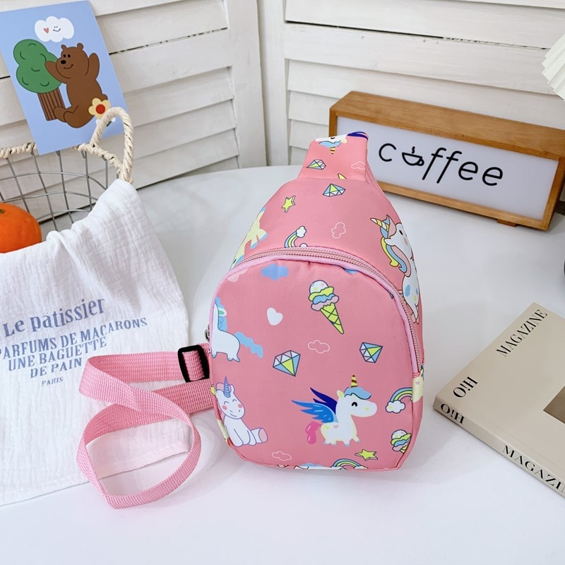 Gyerekeknek készült mellkas-táska anime mintával, nylon anyag, légáteresztő, uniszex, óvodába