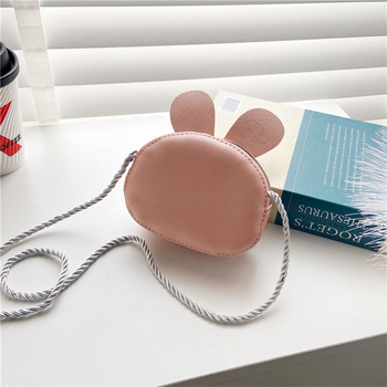 Dječja mini crossbody torbica s motivom zeca, PU koža, zatvarač, otporna na habanje i zaštita od krađe, s jednim naramenicom