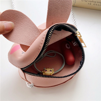 Dječja mini crossbody torbica s motivom zeca, PU koža, zatvarač, otporna na habanje i zaštita od krađe, s jednim naramenicom