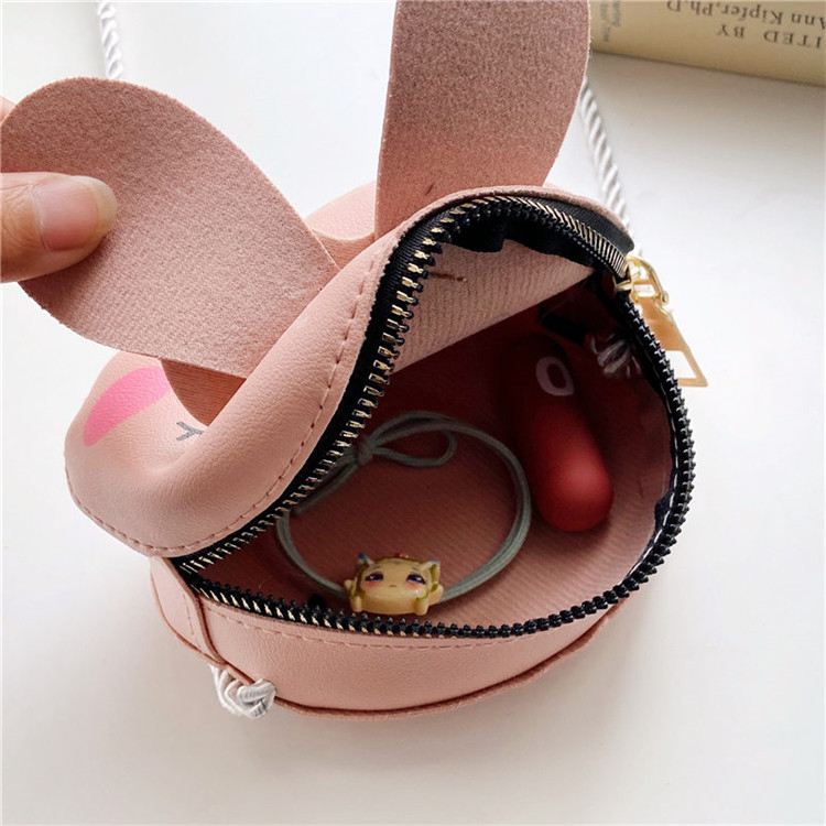 Dječja mini crossbody torbica s motivom zeca, PU koža, zatvarač, otporna na habanje i zaštita od krađe, s jednim naramenicom