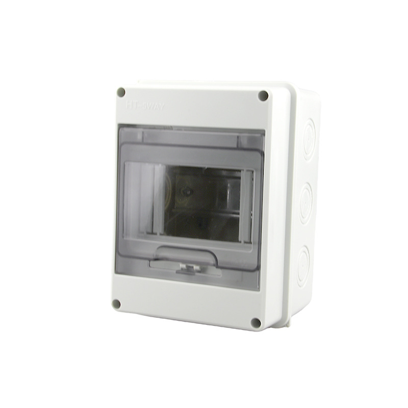 Пластмасова водоустойчива електрическа разпределителна кутия за 2–24 вериги, повърхностно монтирана
