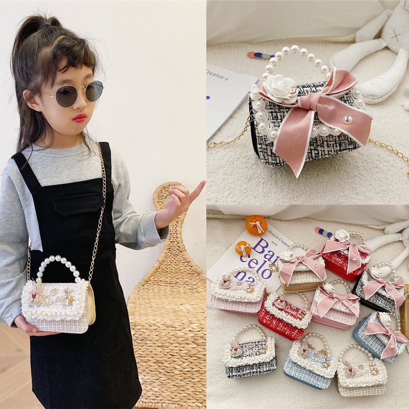 Dječja crossbody torbica za djevojčice – pliš materijal, korejski stil princeze, dječji slatki dizajn, razni uzorci, kapacitet ispod 5 L, zima 2020