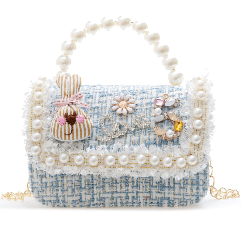 Dječja crossbody torbica za djevojčice – pliš materijal, korejski stil princeze, dječji slatki dizajn, razni uzorci, kapacitet ispod 5 L, zima 2020