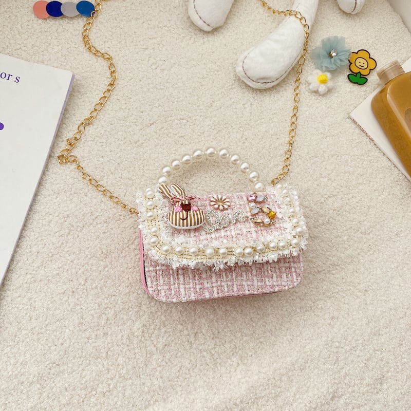 Dječja crossbody torbica za djevojčice – pliš materijal, korejski stil princeze, dječji slatki dizajn, razni uzorci, kapacitet ispod 5 L, zima 2020