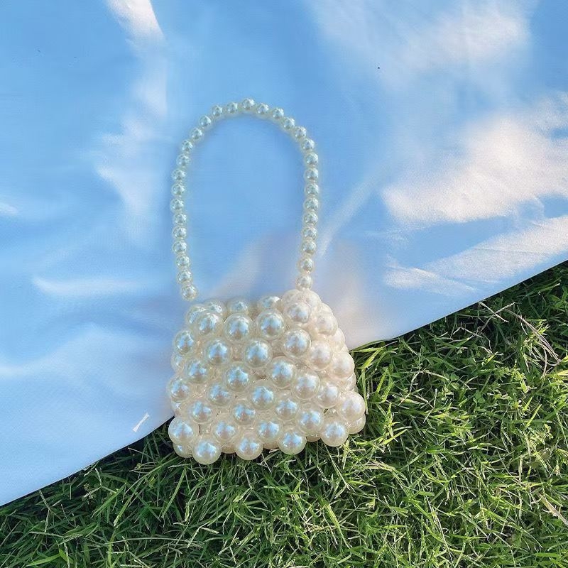 Dječja torbica od perli — crossbody s džepom za novčiće, geometrijski uzorak, lagana