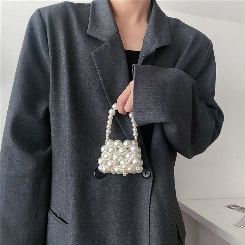 Dječja torbica od perli — crossbody s džepom za novčiće, geometrijski uzorak, lagana