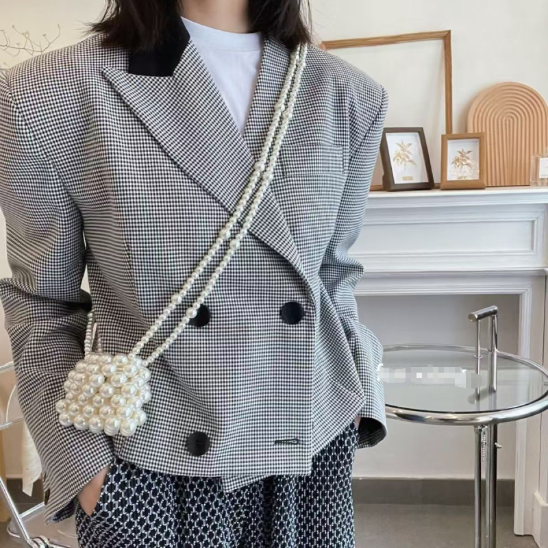 Dječja torbica od perli — crossbody s džepom za novčiće, geometrijski uzorak, lagana