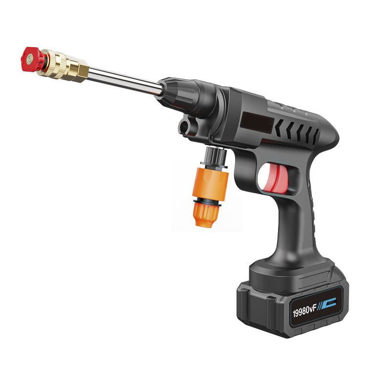 Високонапорна домашна водна пушка за миене на автомобили – медна глава, ABS дръжка, 30 бара, разпръскване на 6–8 м, подходяща за миене на автомобили и поливане в градината