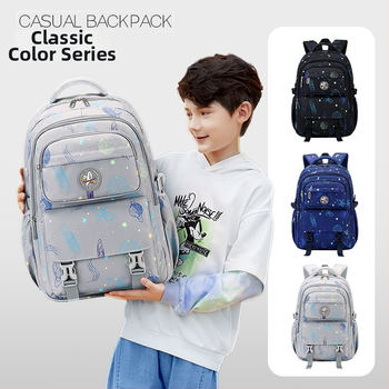 Rucsac pentru băieți – design anime cu cer înstelat, din Oxford, respirabil, rezistent la apă, ultra-ușor, protecție pentru coloană, curele de umăr curbate