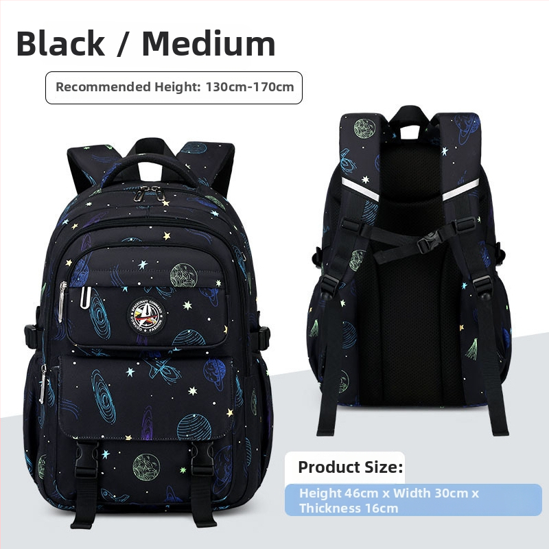 Rucsac pentru băieți – design anime cu cer înstelat, din Oxford, respirabil, rezistent la apă, ultra-ușor, protecție pentru coloană, curele de umăr curbate