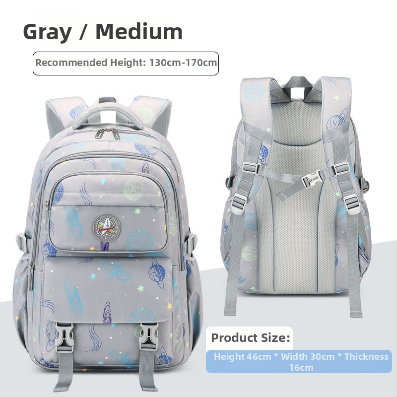 Rucsac pentru băieți – design anime cu cer înstelat, din Oxford, respirabil, rezistent la apă, ultra-ușor, protecție pentru coloană, curele de umăr curbate