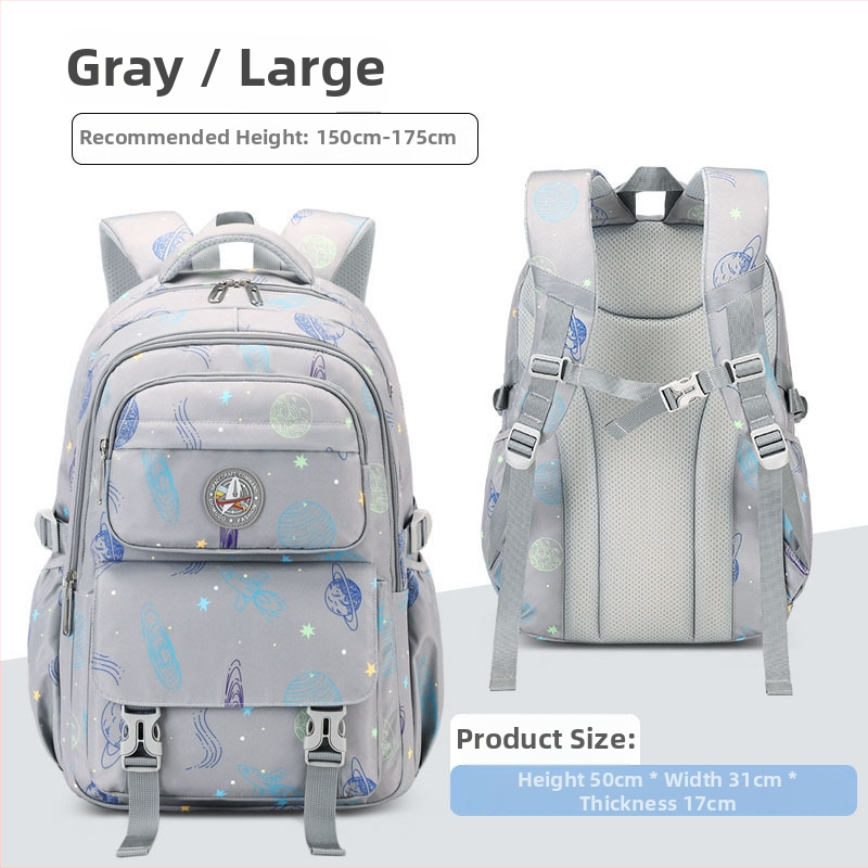 Rucsac pentru băieți – design anime cu cer înstelat, din Oxford, respirabil, rezistent la apă, ultra-ușor, protecție pentru coloană, curele de umăr curbate