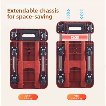 Cărucior pliabil de transport, cu cadru din oțel carbon și capacitate de 200 kg