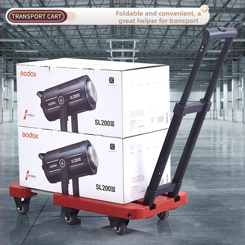 Cărucior pliabil de transport, cu cadru din oțel carbon și capacitate de 200 kg