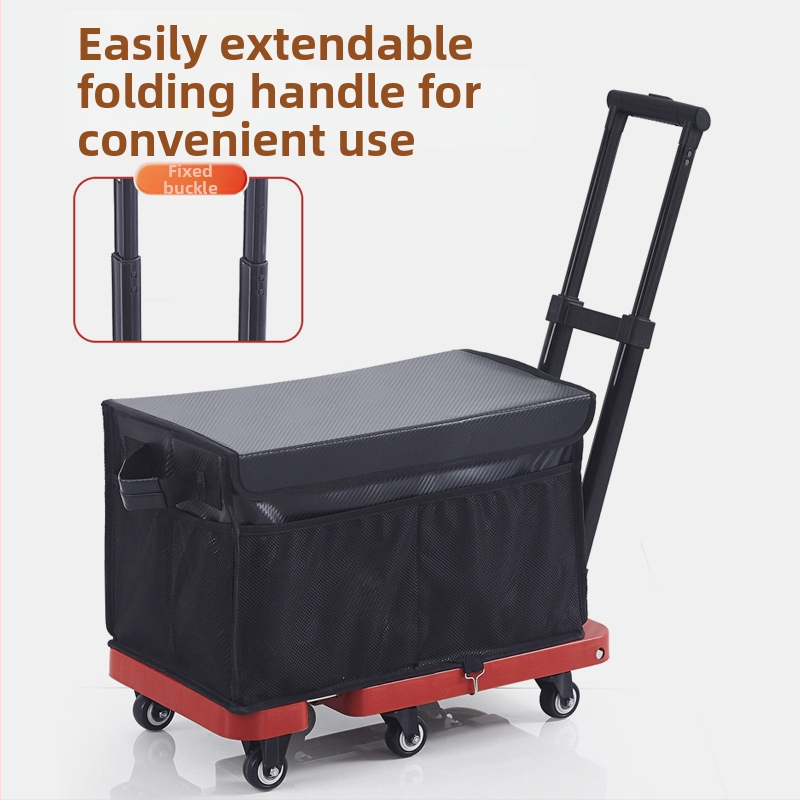 Cărucior pliabil de transport, cu cadru din oțel carbon și capacitate de 200 kg