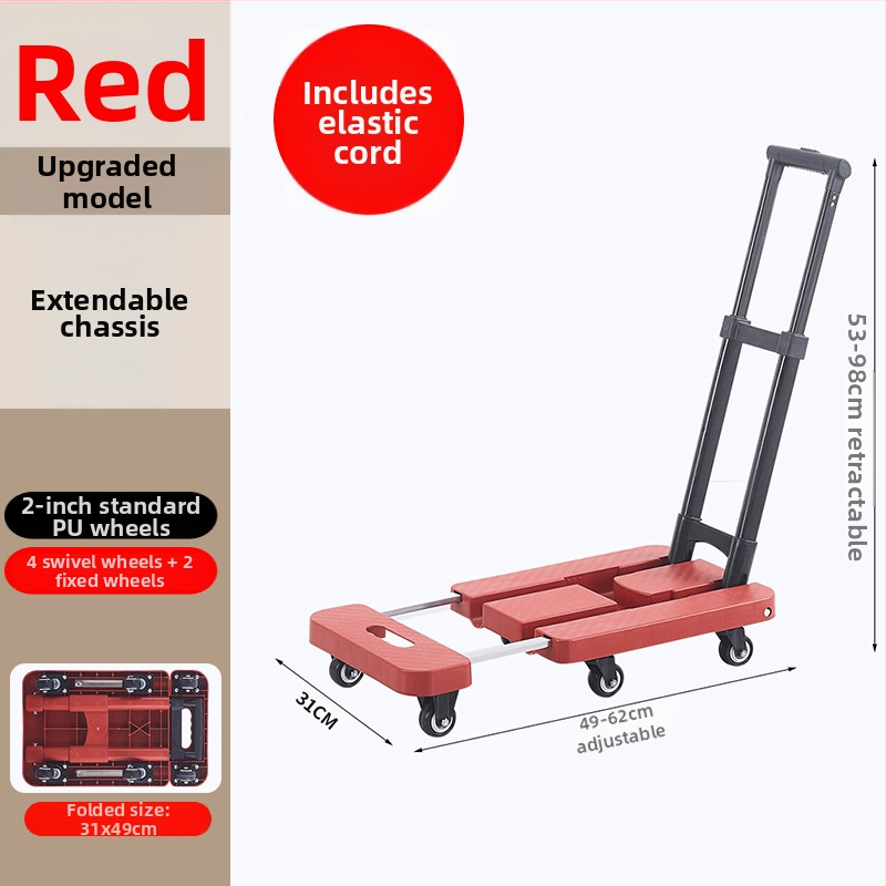 Cărucior pliabil de transport, cu cadru din oțel carbon și capacitate de 200 kg