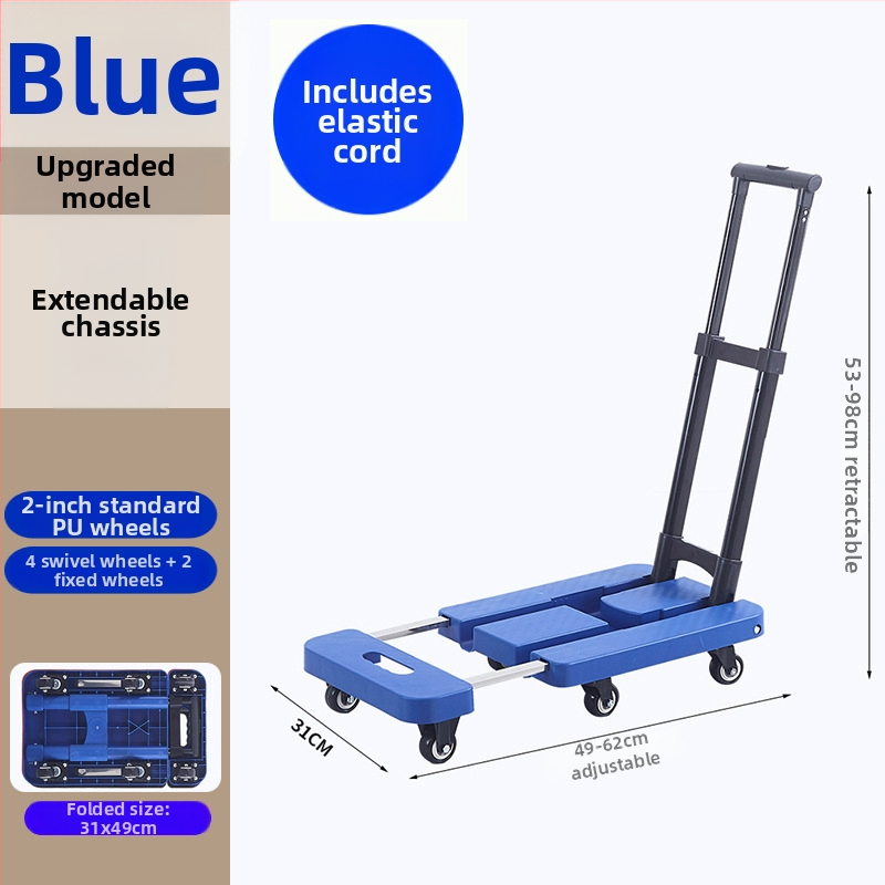 Cărucior pliabil de transport, cu cadru din oțel carbon și capacitate de 200 kg