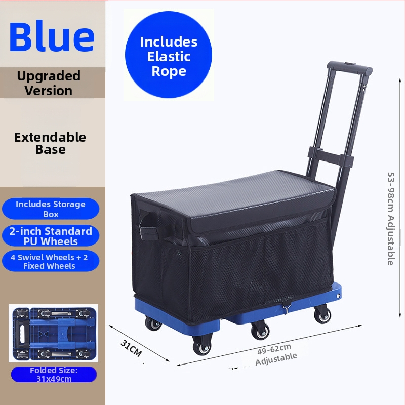 Cărucior pliabil de transport, cu cadru din oțel carbon și capacitate de 200 kg