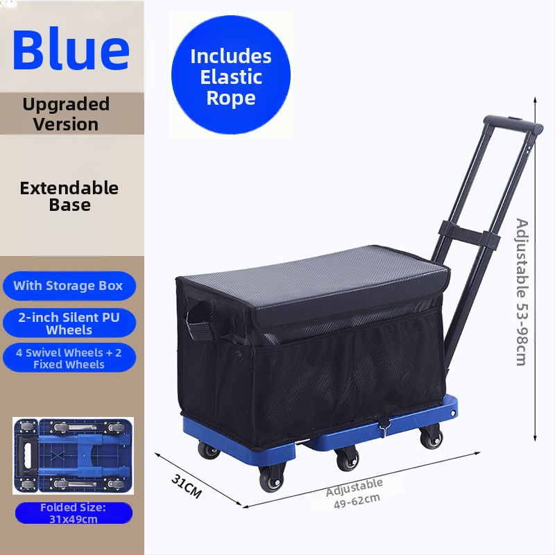 Cărucior pliabil de transport, cu cadru din oțel carbon și capacitate de 200 kg