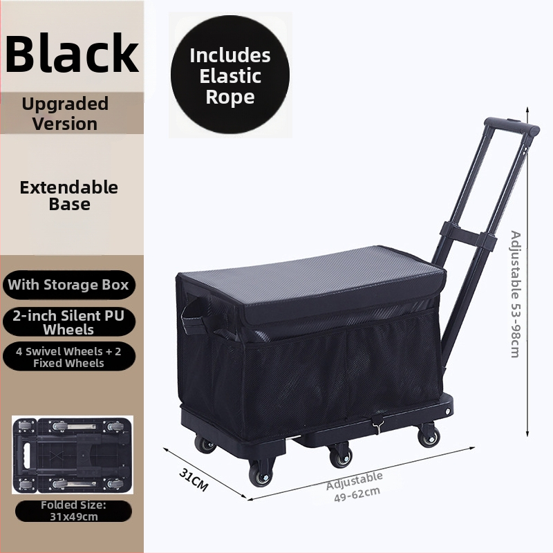 Cărucior pliabil de transport, cu cadru din oțel carbon și capacitate de 200 kg