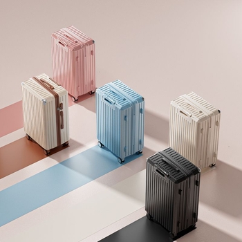 Jane Dance valiză de călătorie mari capacitate, fibră de carbon, roți universale, închidere cu fermoar, strat extensibil, căptușeală ABS+PC