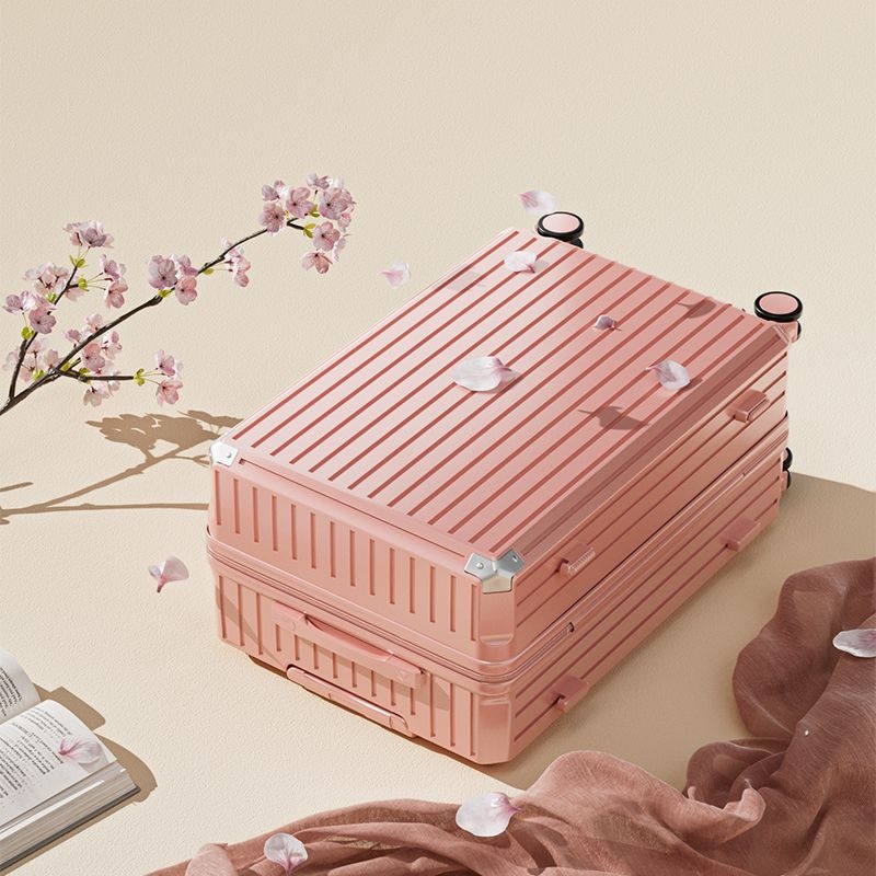 Jane Dance valiză de călătorie mari capacitate, fibră de carbon, roți universale, închidere cu fermoar, strat extensibil, căptușeală ABS+PC