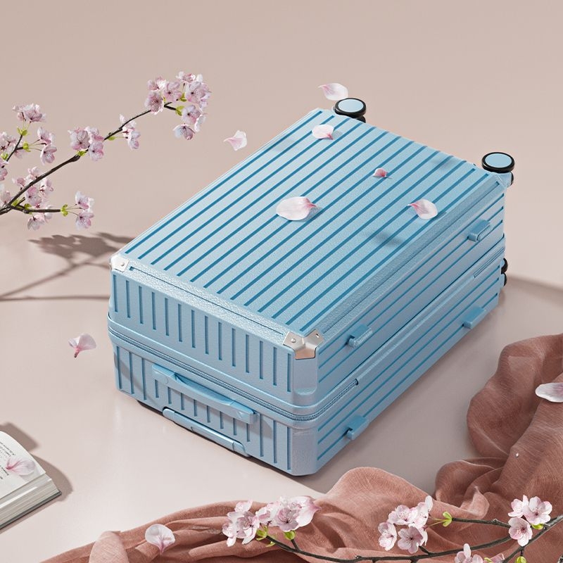 Jane Dance valiză de călătorie mari capacitate, fibră de carbon, roți universale, închidere cu fermoar, strat extensibil, căptușeală ABS+PC