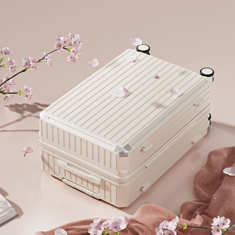 Jane Dance valiză de călătorie mari capacitate, fibră de carbon, roți universale, închidere cu fermoar, strat extensibil, căptușeală ABS+PC