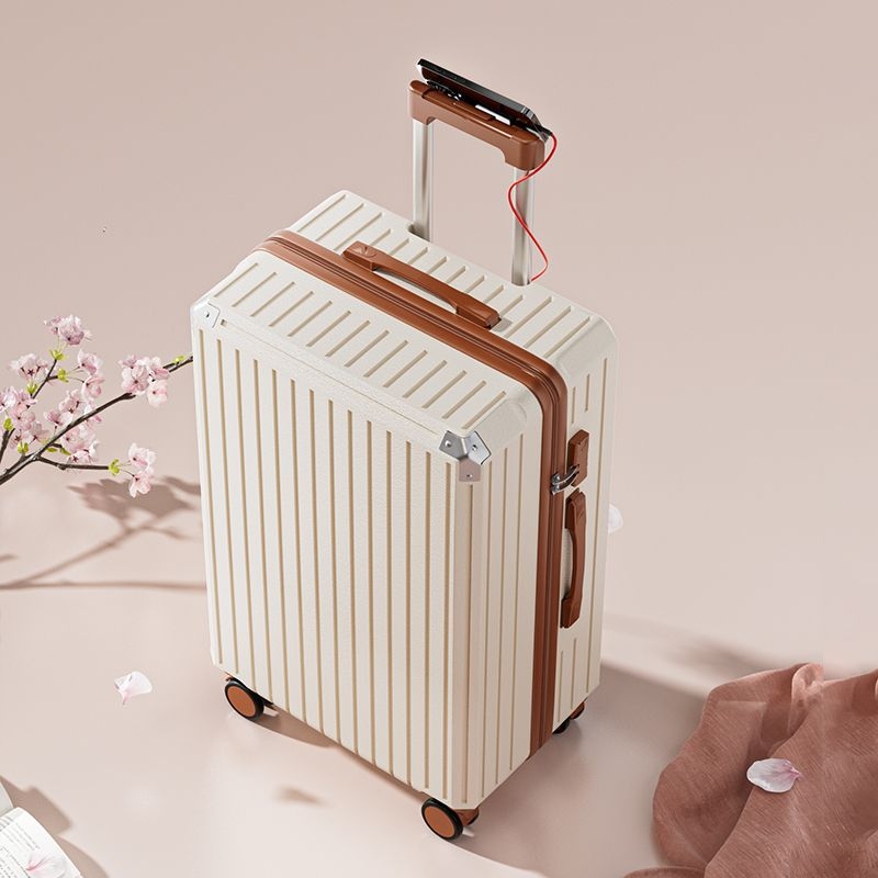 Jane Dance valiză de călătorie mari capacitate, fibră de carbon, roți universale, închidere cu fermoar, strat extensibil, căptușeală ABS+PC