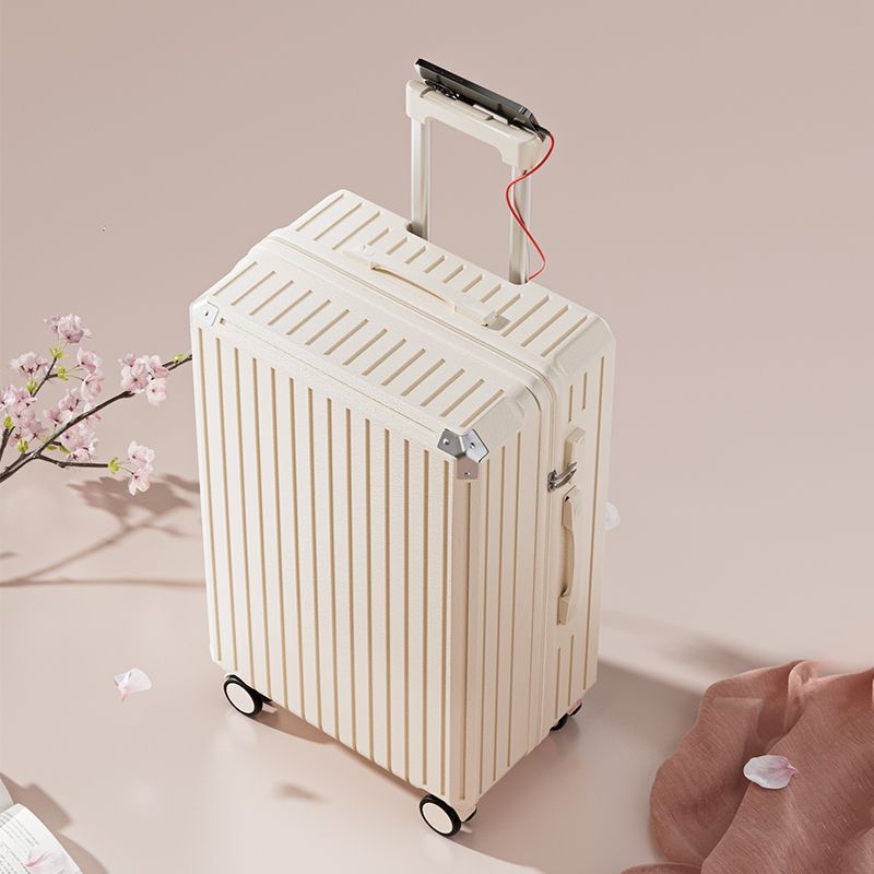 Jane Dance valiză de călătorie mari capacitate, fibră de carbon, roți universale, închidere cu fermoar, strat extensibil, căptușeală ABS+PC