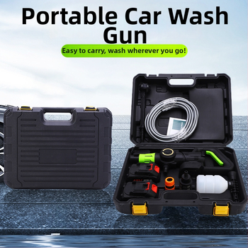 Pistol de spălat auto fără fir, reîncărcabil, motor brushless, ABS plastic, rază de pulverizare 8-10 m